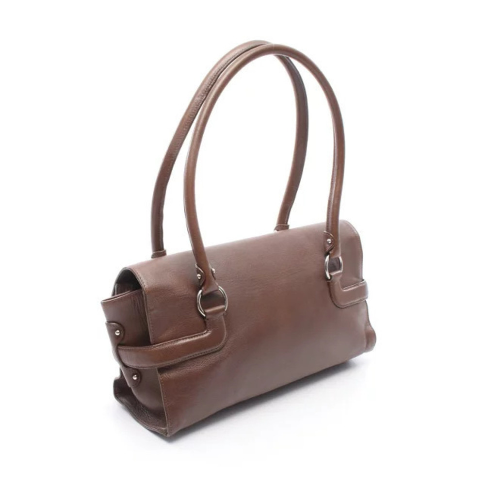 Salvatore Ferragamo Bag Leather Brown Shoulder Gancini Brown
